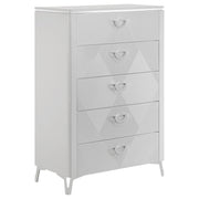 Cassia 5-drawer Bedroom Chest of Drawers White High Gloss - alternate view