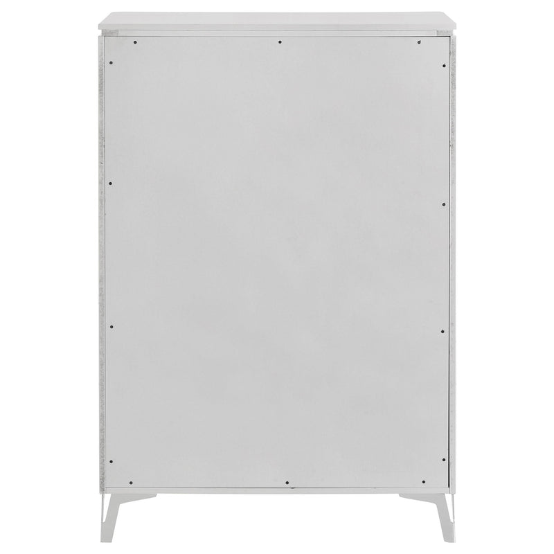 Cassia 5-drawer Bedroom Chest of Drawers White High Gloss - detail 5
