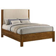 Adderley Queen Wood Panel Bed Cream and Warm Brown - detail 3