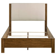Adderley Queen Wood Panel Bed Cream and Warm Brown - detail 4