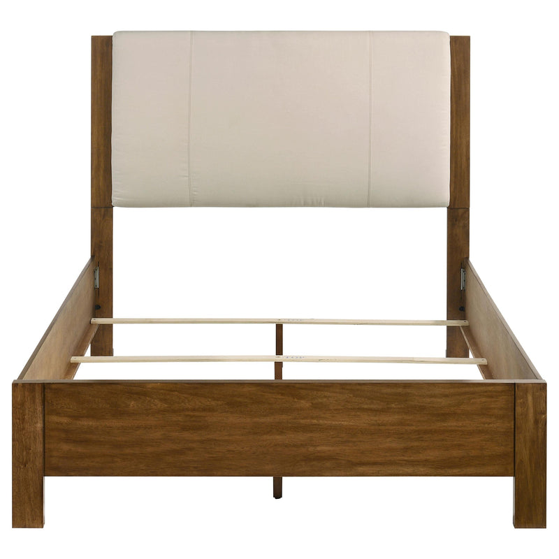 Adderley Queen Wood Panel Bed Cream and Warm Brown - detail 4