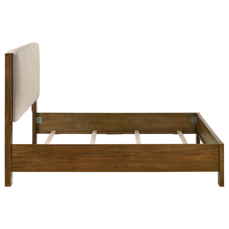 Adderley Queen Wood Panel Bed Cream and Warm Brown - detail 6