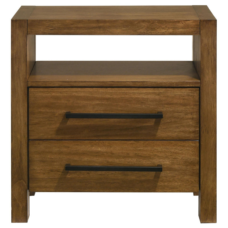 Adderley 2-drawer Nightstand Bedside Table Warm Brown - detail 3