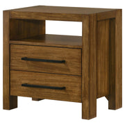 Adderley 2-drawer Nightstand Bedside Table Warm Brown - detail 4