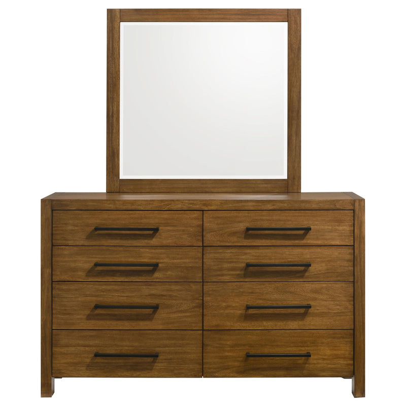 Adderley 8-drawer Bedroom Dresser and Mirror Warm Brown - detail 3