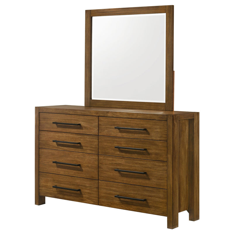 Adderley 8-drawer Bedroom Dresser and Mirror Warm Brown - detail 4