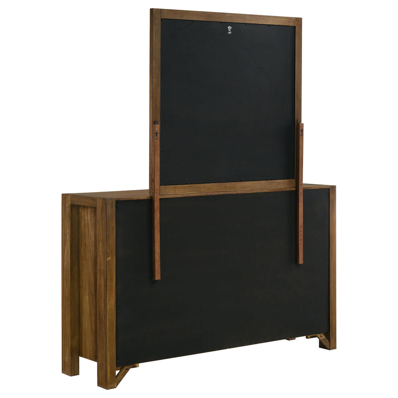 Adderley 8-drawer Bedroom Dresser and Mirror Warm Brown - detail 6