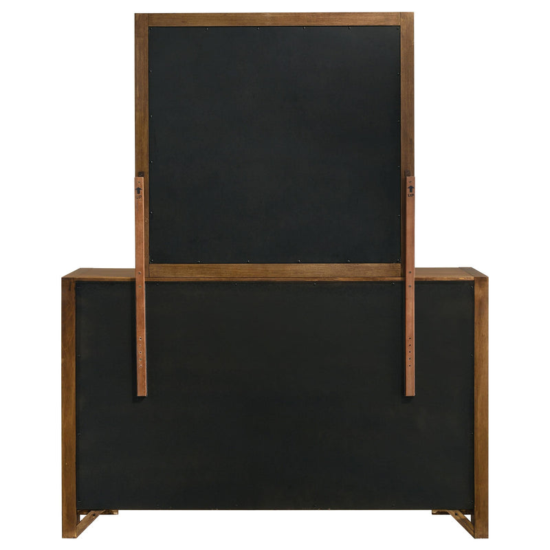 Adderley 8-drawer Bedroom Dresser and Mirror Warm Brown - detail 7