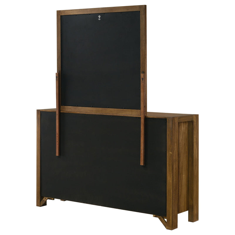 Adderley 8-drawer Bedroom Dresser and Mirror Warm Brown - detail 8
