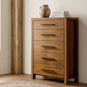 Adderley 5-drawer Bedroom Chest of Drawers Warm Brown