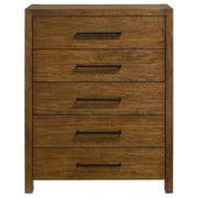 Adderley 5-drawer Bedroom Chest of Drawers Warm Brown - detail 3