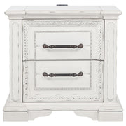 McKinney 2-drawer Nightstand with Dual USB Vintage White - detail 3