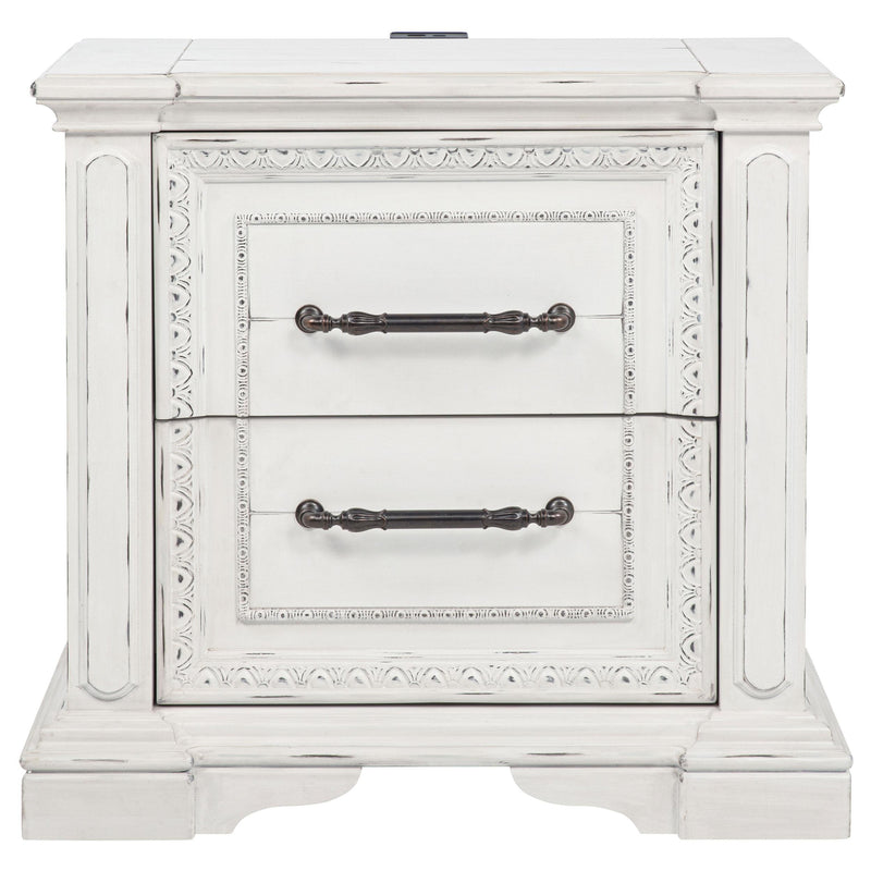McKinney 2-drawer Nightstand with Dual USB Vintage White - detail 3
