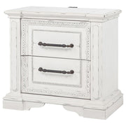 McKinney 2-drawer Nightstand with Dual USB Vintage White - detail 4