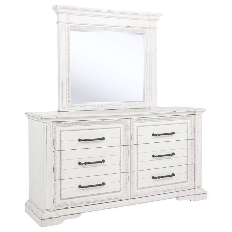 McKinney 6-drawer Bedroom Dresser with Mirror Vintage White - alternate view