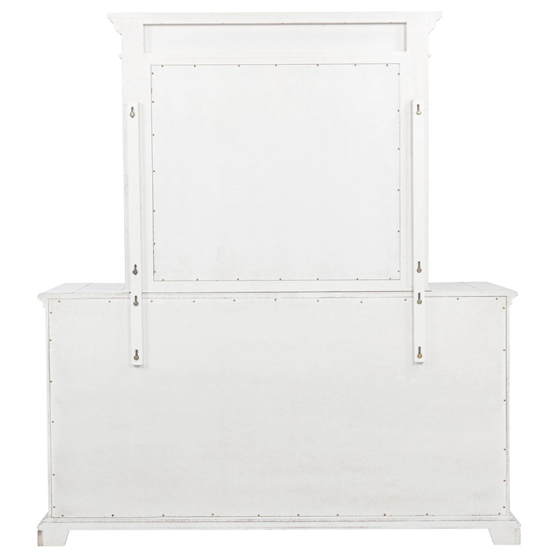 McKinney 6-drawer Bedroom Dresser with Mirror Vintage White - detail 7