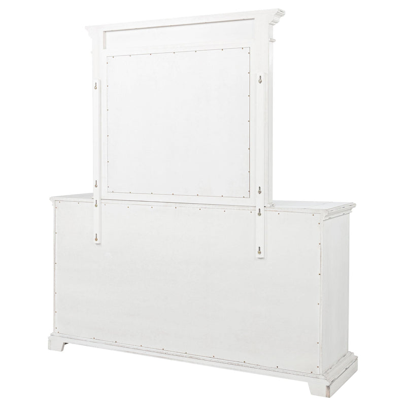McKinney 6-drawer Bedroom Dresser with Mirror Vintage White - detail 8