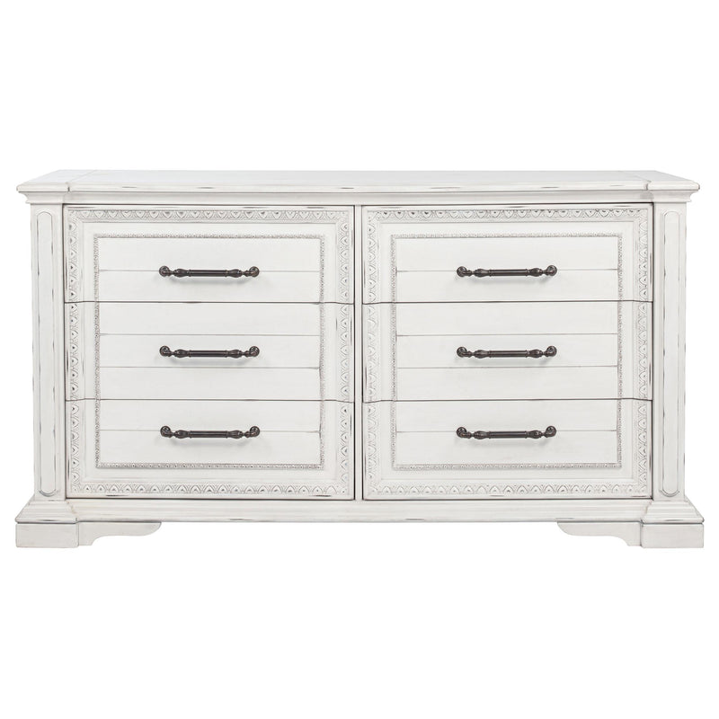 McKinney 6-drawer Bedroom Dresser Cabinet Vintage White - detail 3