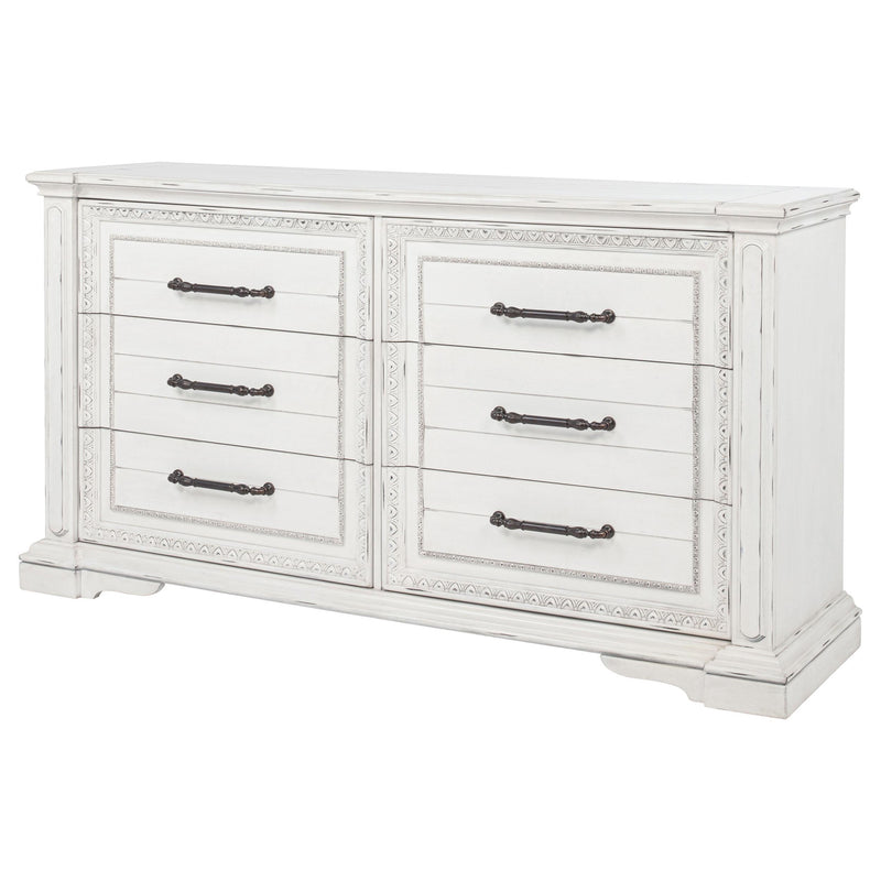 McKinney 6-drawer Bedroom Dresser Cabinet Vintage White - detail 4