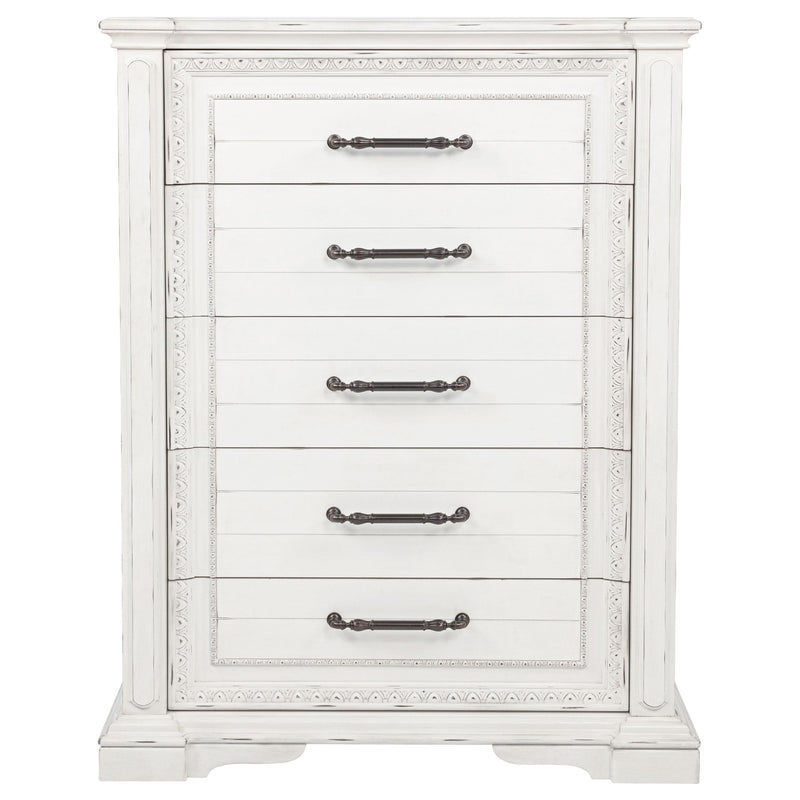 McKinney 5-drawer Bedroom Chest of Drawers Vintage White - detail 3