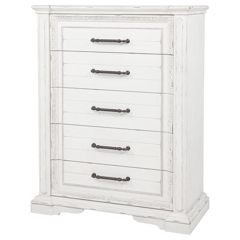 McKinney 5-drawer Bedroom Chest of Drawers Vintage White - detail 4