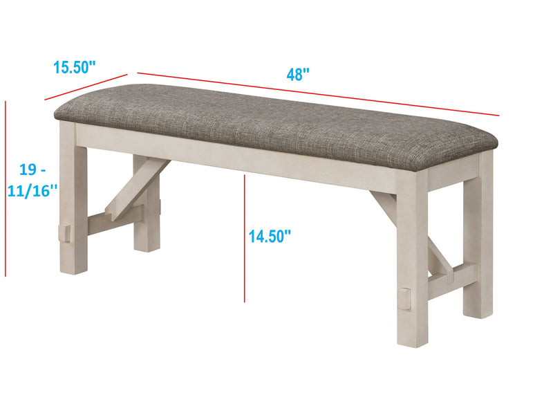Maribelle Bench Chalk Warm Grey