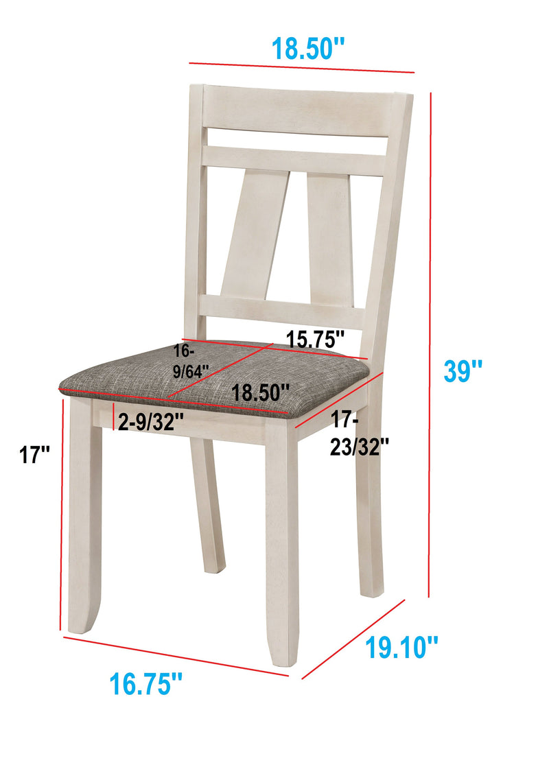 Crownmark Set of 2 Maribelle Side Chairs Chalk Warmgrey