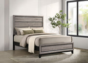 Valen Wood Full Panel Bed Light Taupe