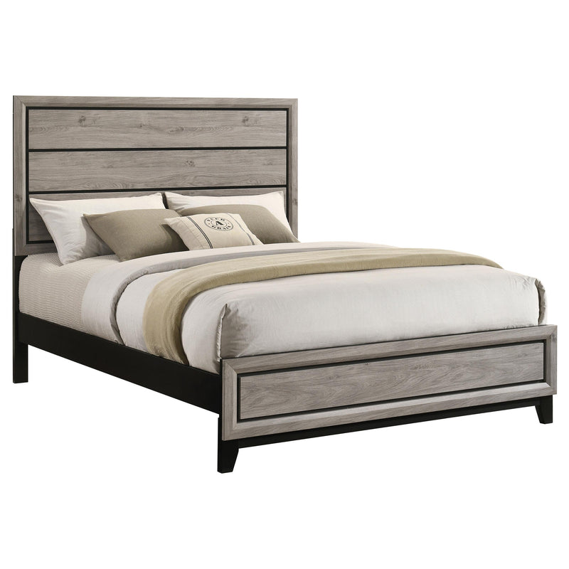 Valen Wood Queen Panel Bed Light Taupe - detail 3