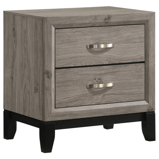 Valen 2-drawer Nightstand Bedside Table Light Taupe - alternate view