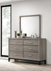 Valen 6-drawer Bedroom Dresser and Mirror Light Taupe