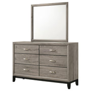Valen 6-drawer Bedroom Dresser and Mirror Light Taupe - detail 4