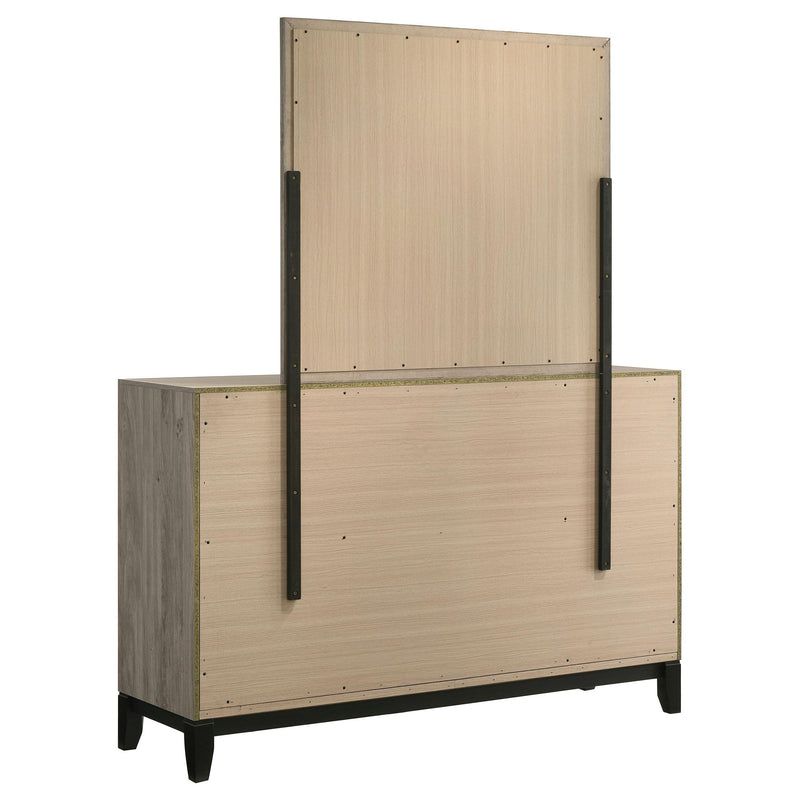 Valen 6-drawer Bedroom Dresser and Mirror Light Taupe - detail 6