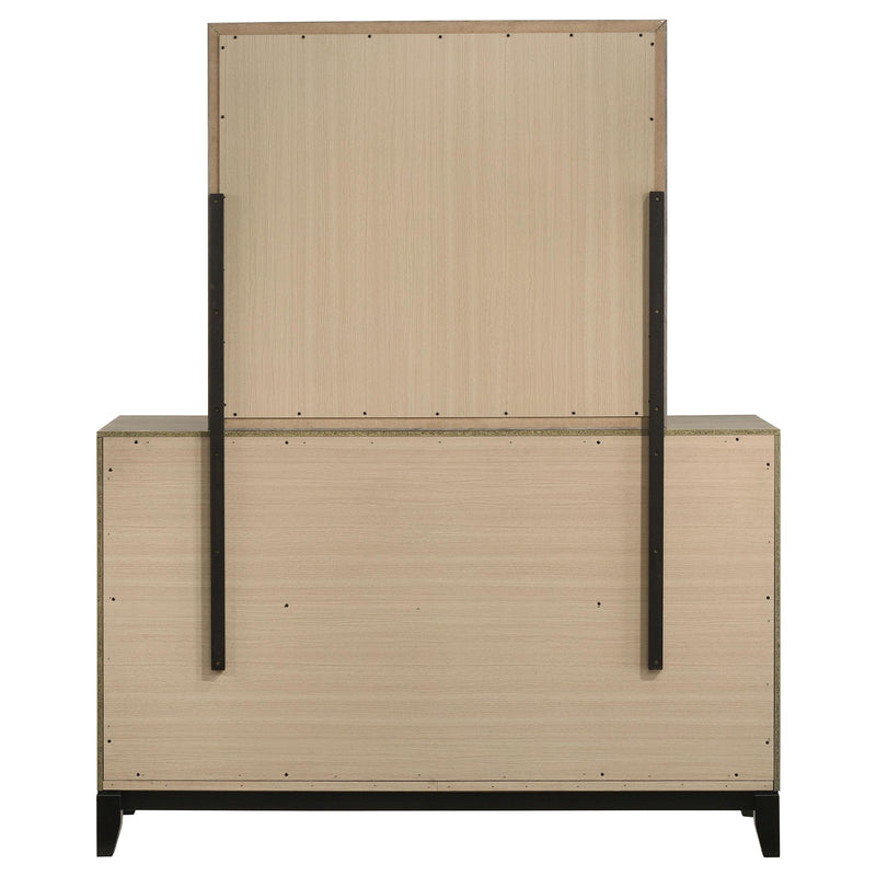Valen 6-drawer Bedroom Dresser and Mirror Light Taupe - detail 7