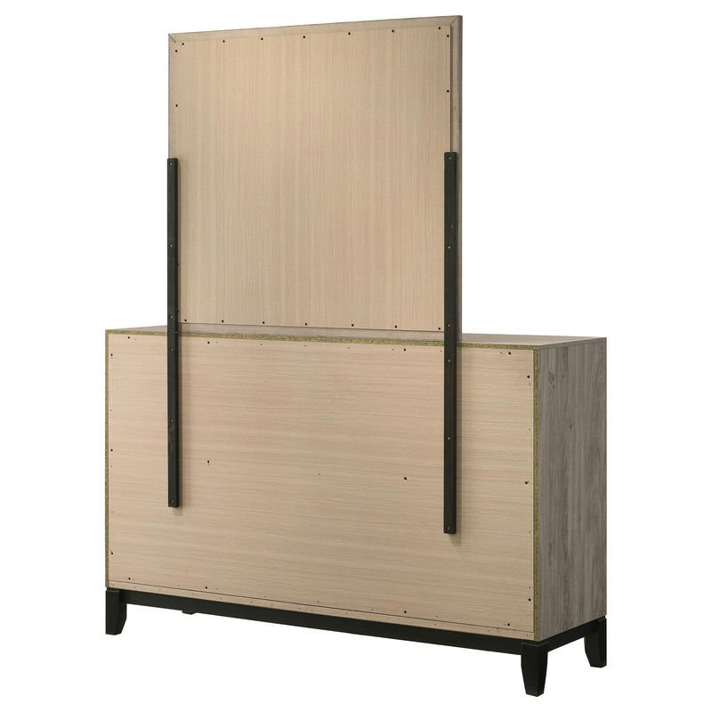 Valen 6-drawer Bedroom Dresser and Mirror Light Taupe - detail 8