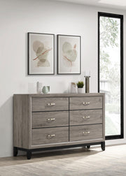 Valen 6-drawer Bedroom Dresser Cabinet Light Taupe