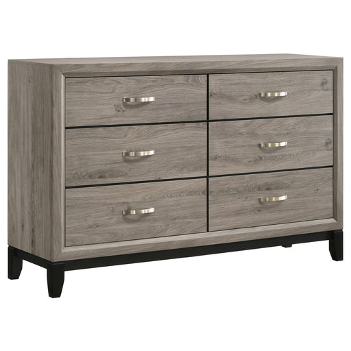 Valen 6-drawer Bedroom Dresser Cabinet Light Taupe - alternate view