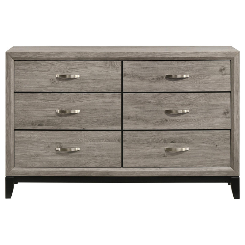 Valen 6-drawer Bedroom Dresser Cabinet Light Taupe - detail 3