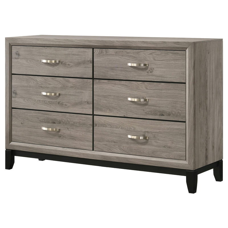Valen 6-drawer Bedroom Dresser Cabinet Light Taupe - detail 4