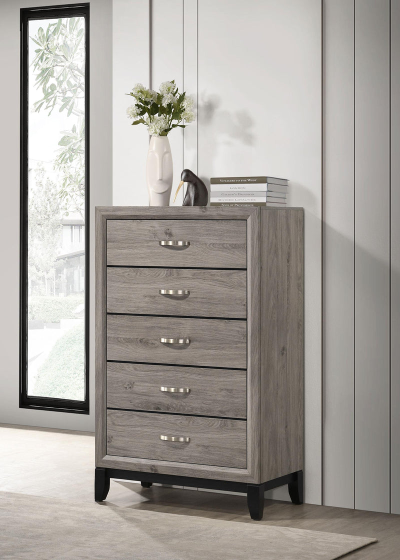 Valen 5-drawer Bedroom Chest of Drawers Light Taupe