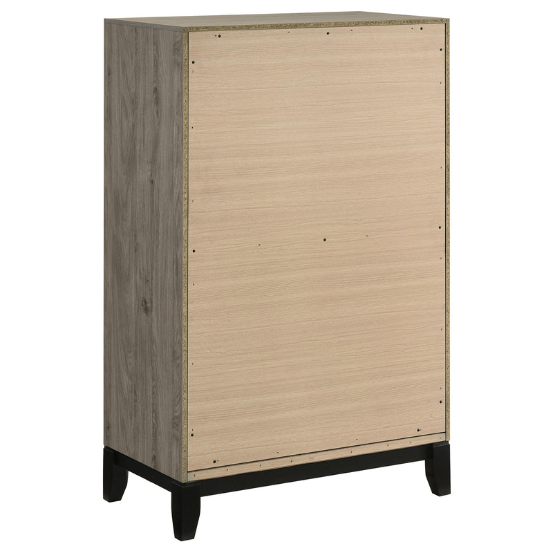 Valen 5-drawer Bedroom Chest of Drawers Light Taupe - detail 6