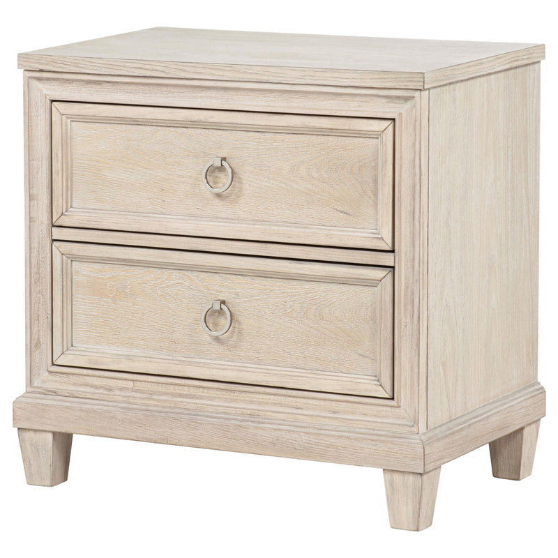 Pembroke 2-drawer Nightstand Bedside Table Washed Oak - detail 4