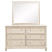 Pembroke 6-drawer Bedroom Dresser with Mirror Washed Oak - detail 3