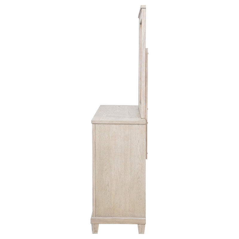 Pembroke 6-drawer Bedroom Dresser with Mirror Washed Oak - detail 5