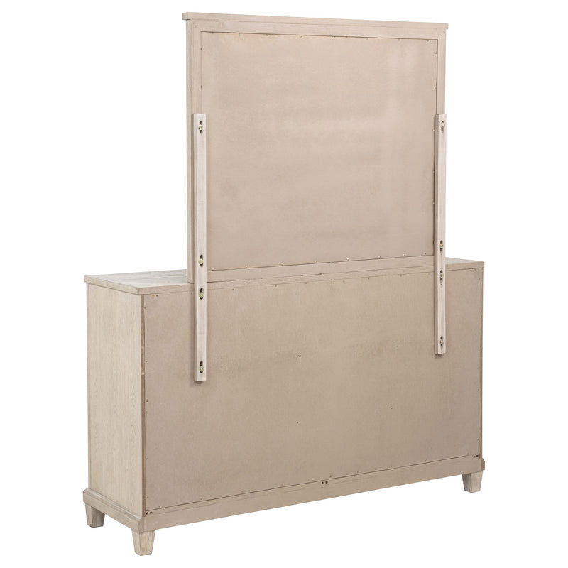 Pembroke 6-drawer Bedroom Dresser with Mirror Washed Oak - detail 6