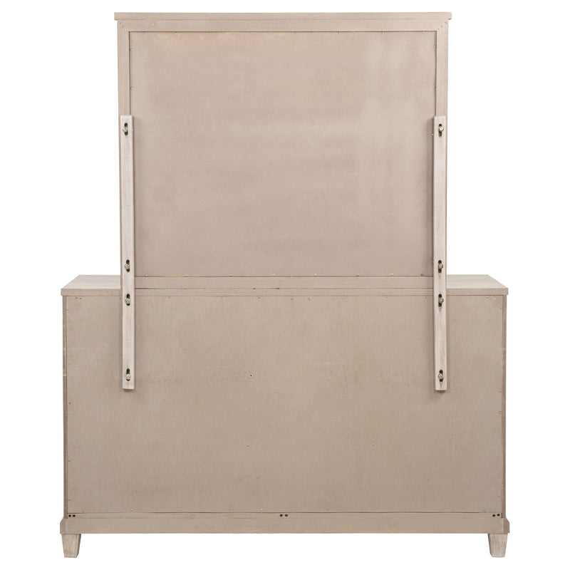 Pembroke 6-drawer Bedroom Dresser with Mirror Washed Oak - detail 7