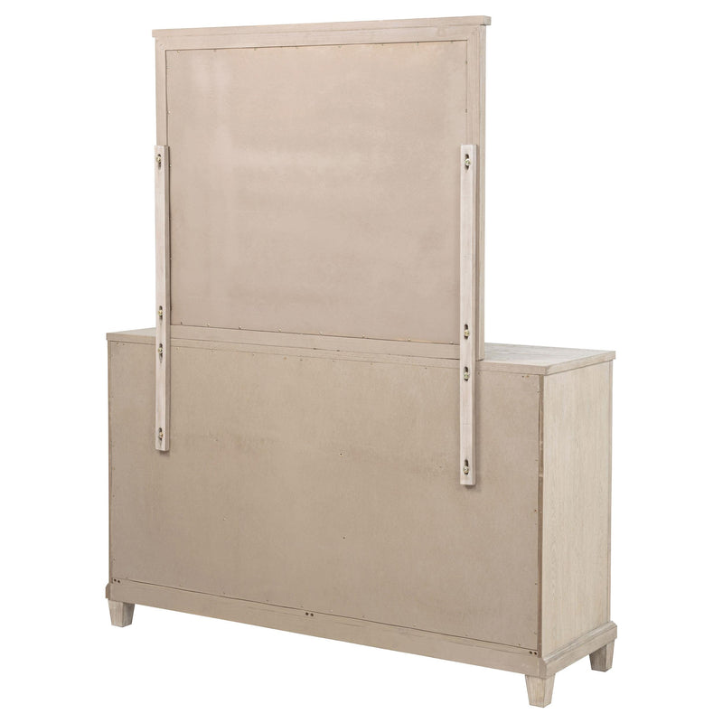 Pembroke 6-drawer Bedroom Dresser with Mirror Washed Oak - detail 8