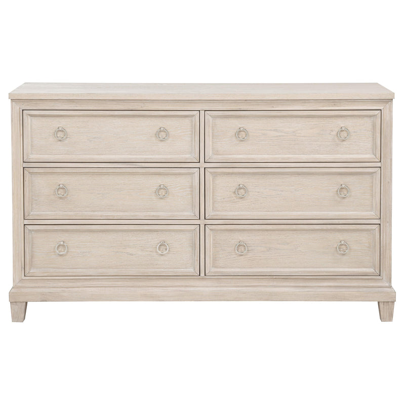 Pembroke 6-drawer Bedroom Dresser Cabinet Washed Oak - detail 3