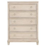 Pembroke 5-drawer Chest of Drawers Washed Oak - detail 3