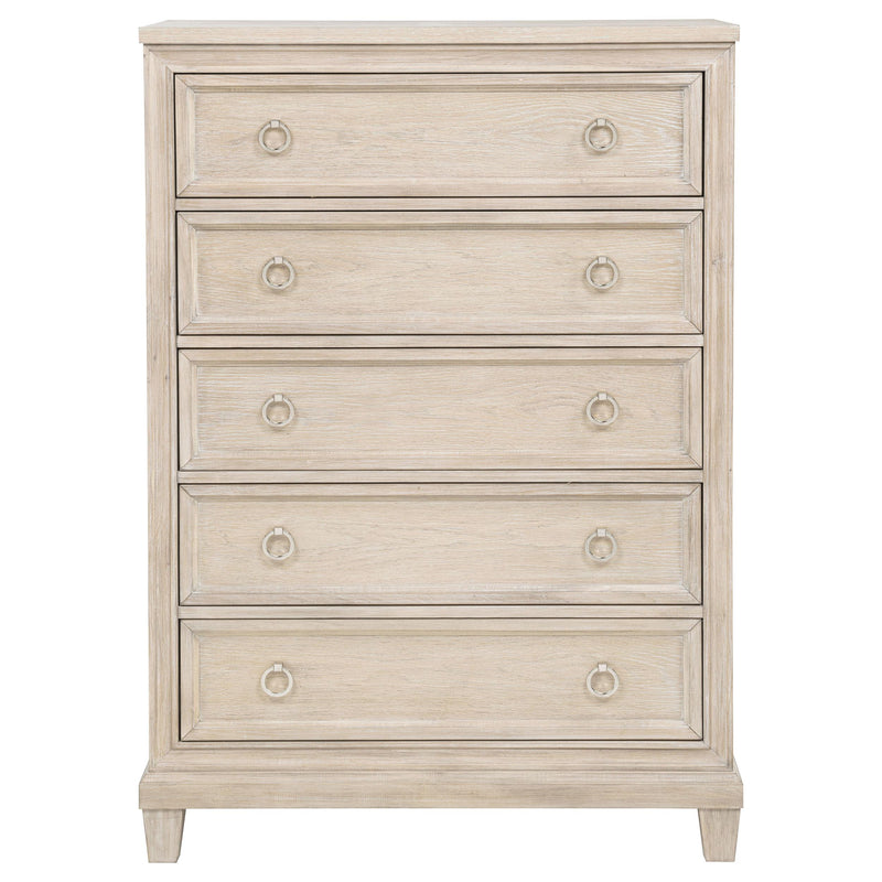 Pembroke 5-drawer Chest of Drawers Washed Oak - detail 3